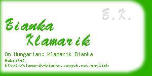 bianka klamarik business card